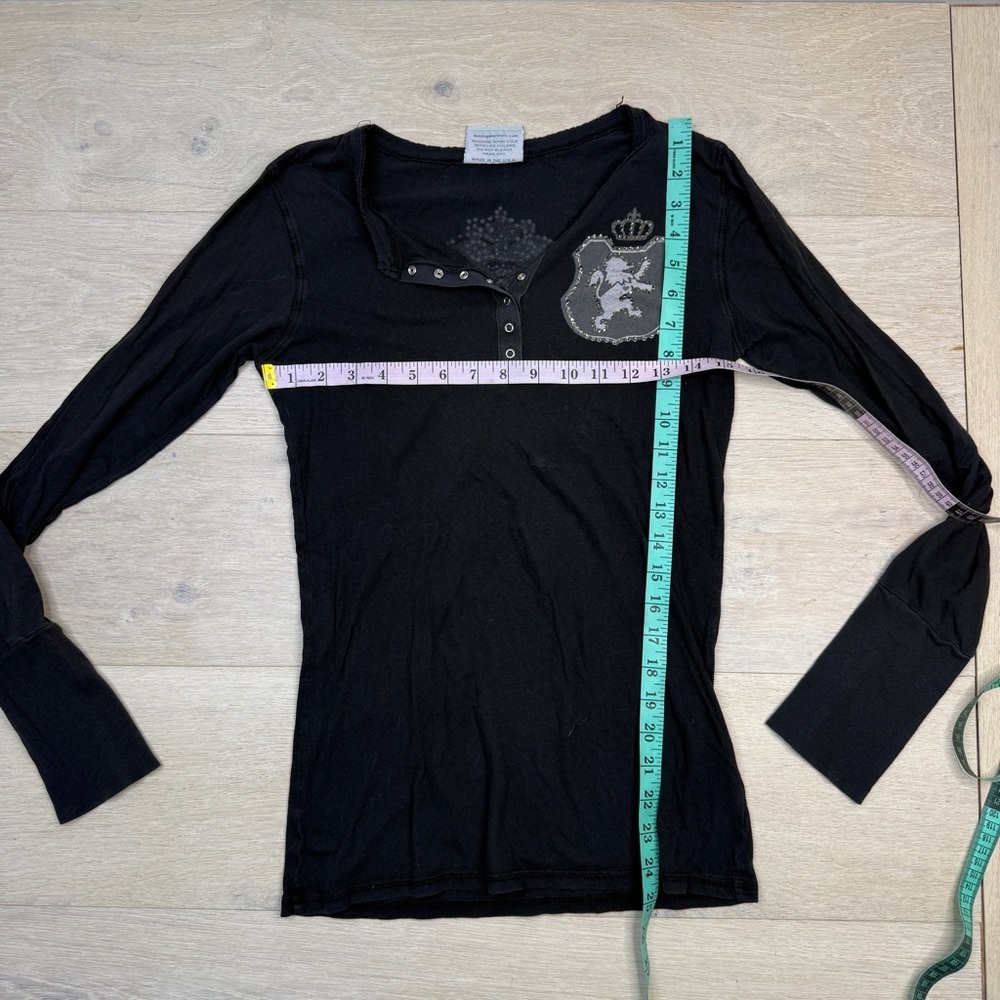 Black Graphic Long Sleeve Top - Picture 6 of 6